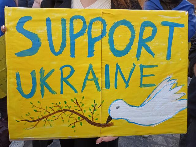 Pro-Ukraine-Demo in Heidelberg am 24.2.2024 | Foto: Henning Belle