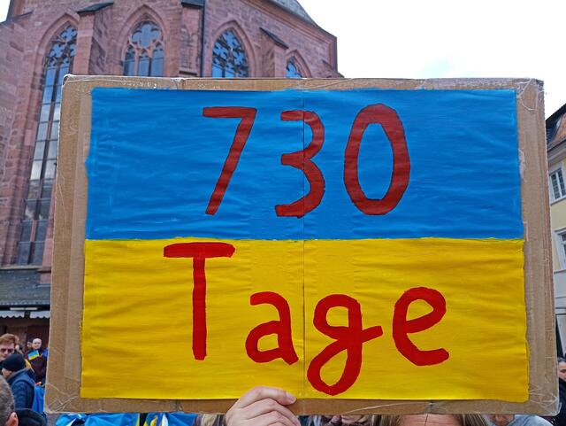 Pro-Ukraine-Demo in Heidelberg am 24.2.2024 | Foto: Henning Belle