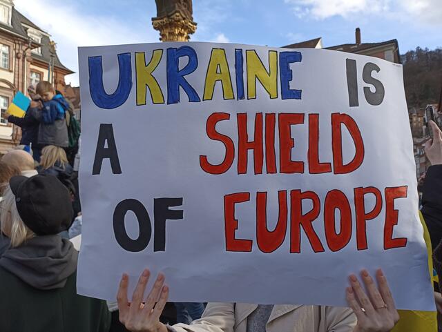 Pro-Ukraine-Demo in Heidelberg am 24.2.2024 | Foto: Henning Belle