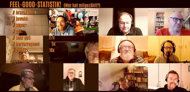 Pandemie-Rückblick, hier Auszug aus dem youtube-Video einer unserer Onlinechorproben - Stichwort: FEELING GOOD. Auch in schwierigen Zeiten haben wir GLÜCK in unseren Onlineproben erlebt und waren glücklich und nach jeder RESILENZ-Probe mental gestärkt und nie allein. | Foto: GV Harmonie Büchenau