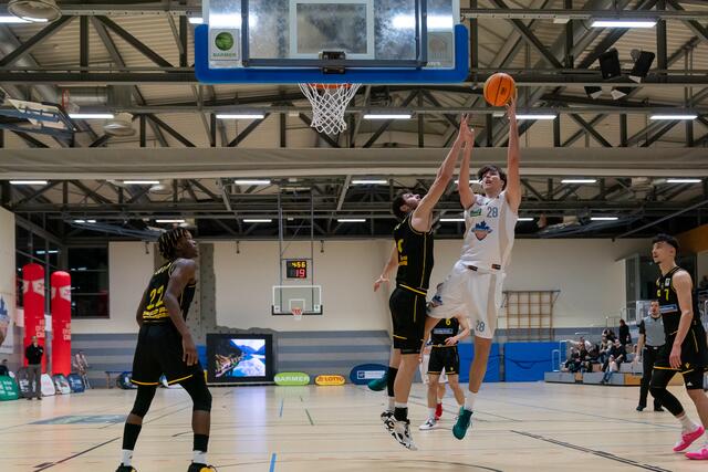 BIS-Center David Aichele (im weißen Trikot) will auch an den Körben im Münchner BMW-Park für Aufsehen sorgen | Foto: BIS Baskets Speyer