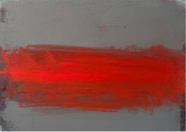 Werner Schmidt, Sky for J.J., 2024, Mischtechnik auf MDF, 40 x 50 cm | Foto: Werner Schmidt