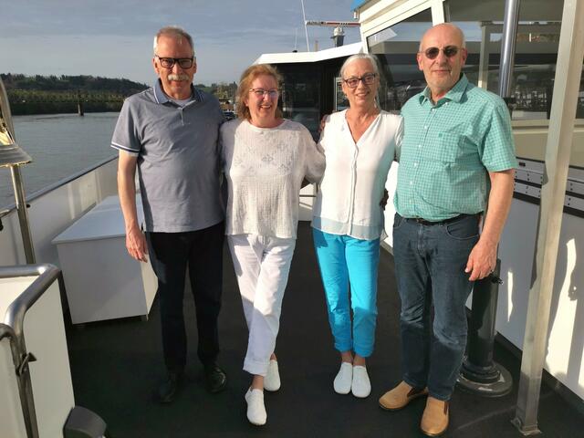 Gruppenfoto vor der Rückfahrt auf dem Deck. | Foto: Arndt