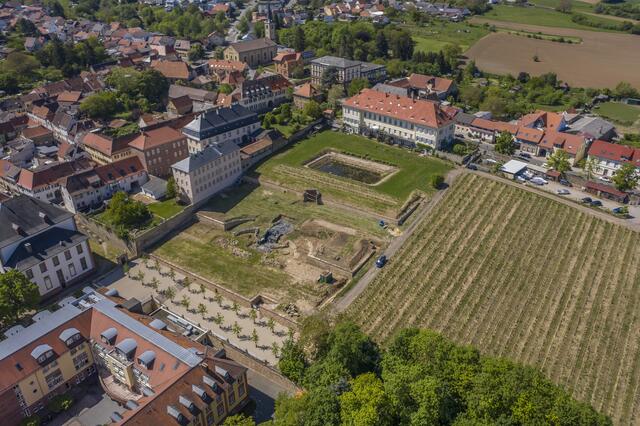 Der barocke Terrassengarten am Schloss von Kirchheimbolanden aus der Luft | Foto: Vermessungsbüro Buchholz Koblenz