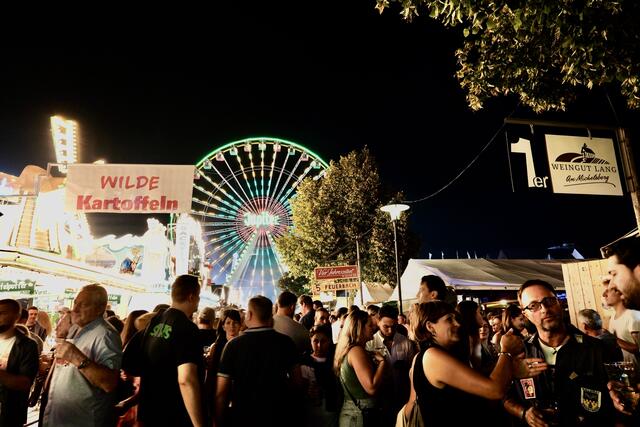 Der Weinfestkalender zeigt nicht nur Weinfeste Pfalz 2024, sondern auch andere Veranstaltungen, die Besucherinnen und Besucher aus der gesamten Region anziehen. Das Foto zeigt das Riesenrad auf dem Bad Dürkheimer Wurstmarkt. | Foto: Anne Sahler