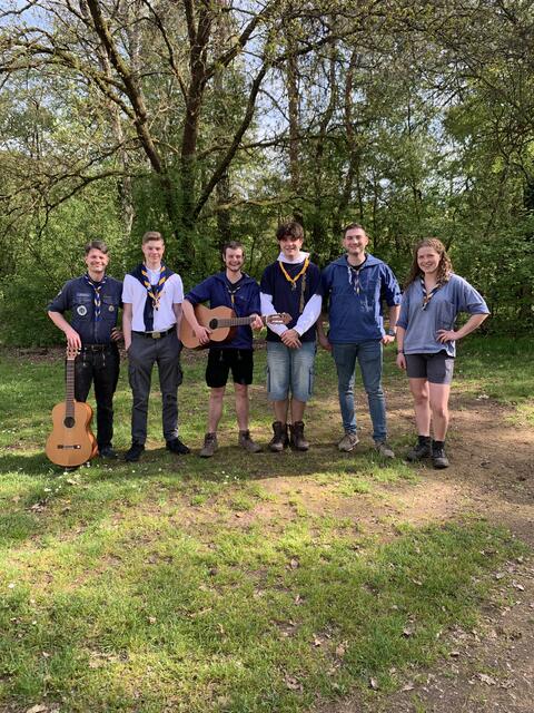 Die neue Stammesführung mit Beauftragten v.l.n.r. Leif Heidingsfelder, Johannes Dick, Louis Splittgerber, Finn Walther, Markus Himmerlich und Lea Obermaier. | Foto: Peter Krietemeyer