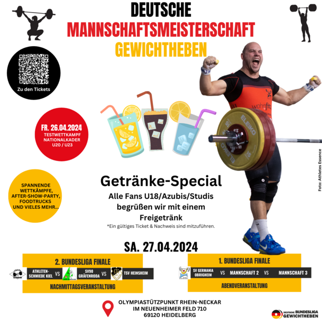 Am 27. April findet in Heidelberg das DM-Finale im Mannschafts-Gewichtheben statt | Foto: Veranstalter