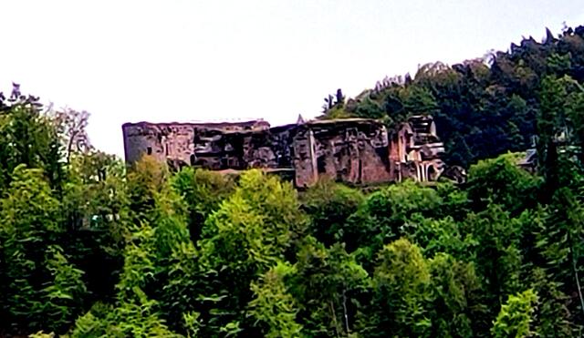 Burgruine Neuscharfeneck, fotografiert mit dem Tele von der Ramburg | Foto: Markus Pacher