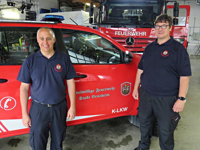 Daniel Kolp und Jürgen Ritz (von VG Rheinauen und Römerberg) | Foto: Brigitte Melder