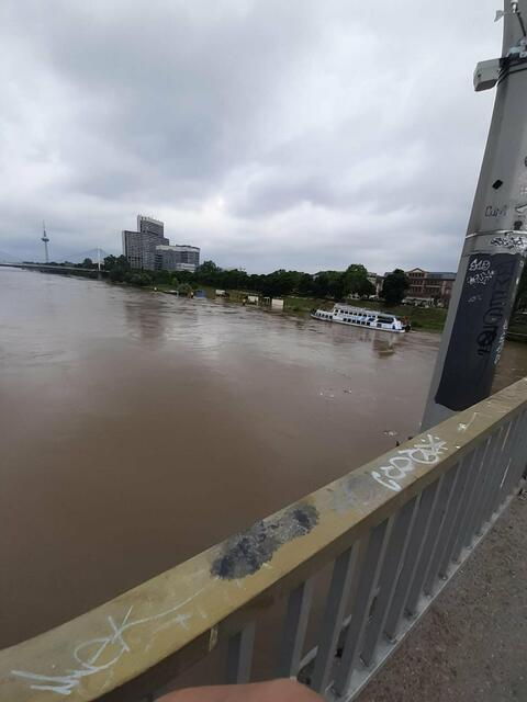 Pegelstand am Neckar in Mannheim am 2. Juni 2024: 721 cm | Foto: Anouar Touir