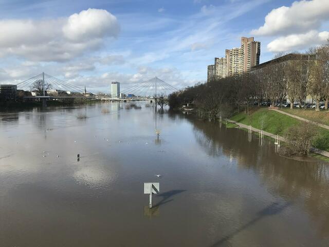 Pegelstand des Neckars am 4. Februar 2021: 715 cm | Foto: Anouar Touir