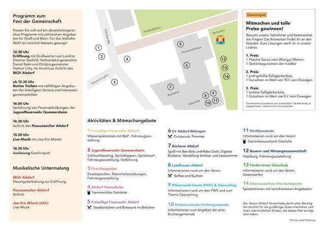 Programm für das Fest der Gemeinschaft in Altdorf am 16. Juni 2024 | Foto: Ann-Sophie Fey
