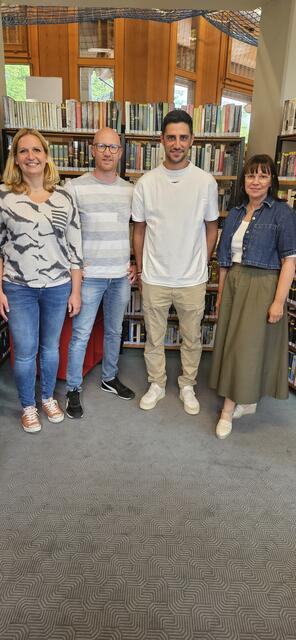 Foto: v.r. Christine Siefermann, Lars Stindl, Tobias Mahl, Natalie Müller