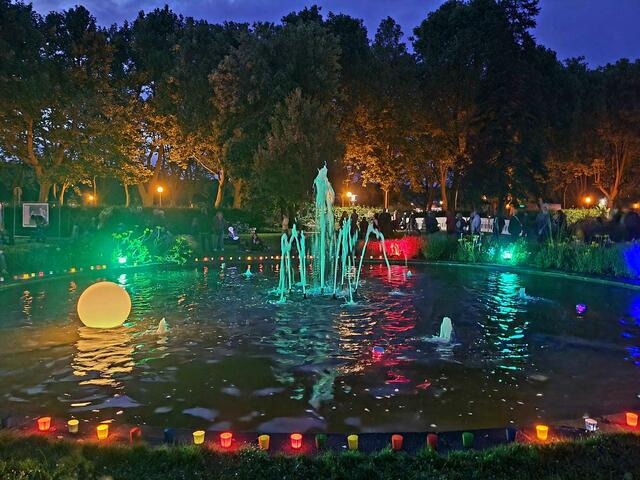 Fest der 1000 Lichter im Rosengarten Zweibrücken mit Brass Machine  | Foto: Barbara Vollmer