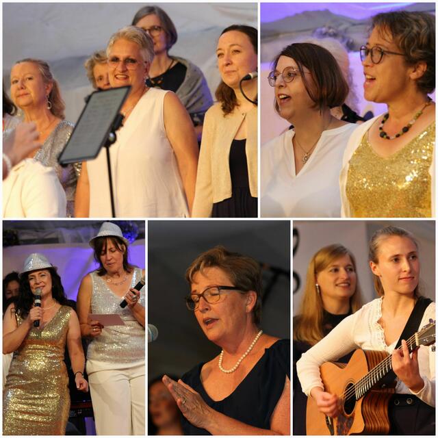 Tabea Schlindwein begleitete den Chor harmonisch auf unterschiedlichen Gitarren und einer Ukulele; Daniela Hauser und Inge Brinster führten unterhaltsam durch das Programm. | Foto: All Cantare