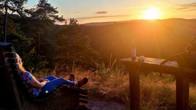 Sonnenuntergang am Wildsaukopf bei Lambrecht im Pfälzerwald | Foto: Markus Pacher