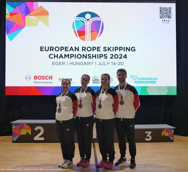 Bronze im Double Dutch Pair (vlnr): Fabienne Metzger, Bianca Illing, Simone Illing und Mark Maurer | Foto: Karsten Illing