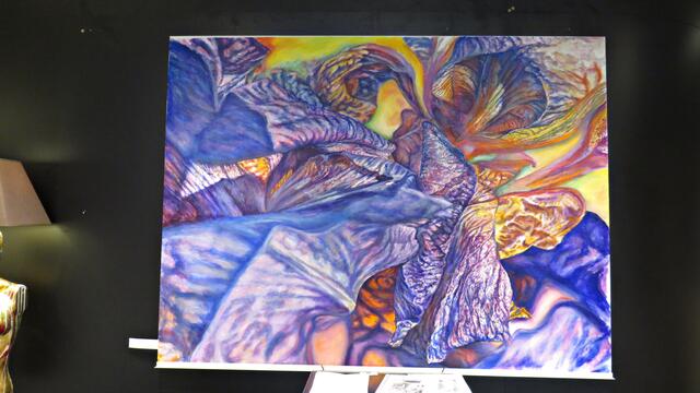 Ein riesiges Gemälde "Schwertlilie" | Foto: Brigitte Melder