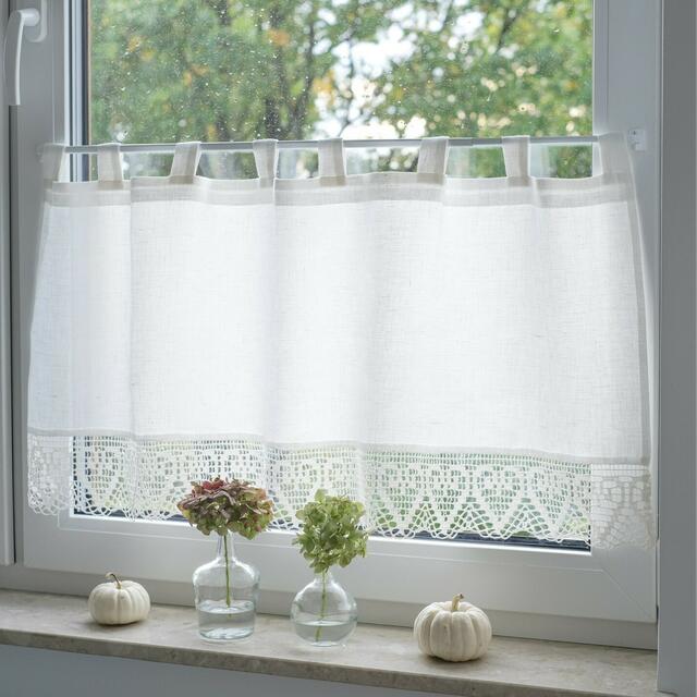 Leinen Scheibengardine mit Spitze | Foto: Varvara Home
