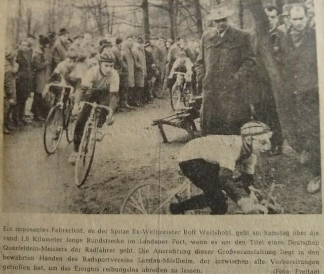 Querfeldeinrennen 1965 im Landauer Fort mit Ankündigung der DM 1966 | Foto: Pfälzer Tageblatt