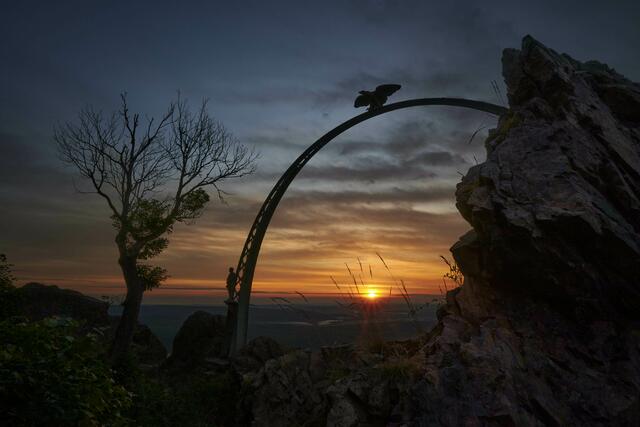 35 Sonnenaufgang am Adlerbogen, noch mit dem mittlerweile abgeholzten Baum  | Foto: Florian Bauer 