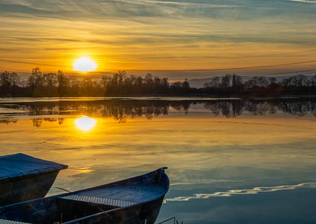 2 Sonnenuntergang am Lambsheimer Weiher | Foto: Volker Fleckser