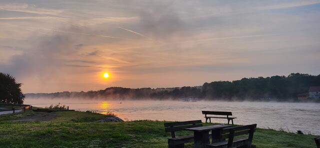 35 Dunstspiele bei Sonnenaufgang in Neuburg am Rhein | Foto: Iris Hutzel