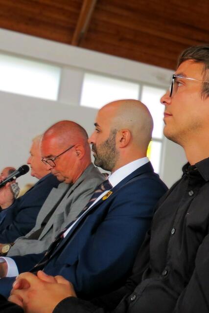 v. l. n. r. Dr. Walter Altherr, Bürgermeister Dr. Peter Degenhardt, Stadtbürgermeister Mattia De Fazio, Kreistagsmitglied Christopher Bretscher  | Foto: bor.