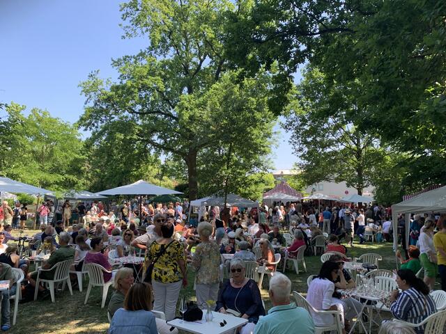 Voller Park beim Erdbeermarkt | Foto: Jutta Hartmann