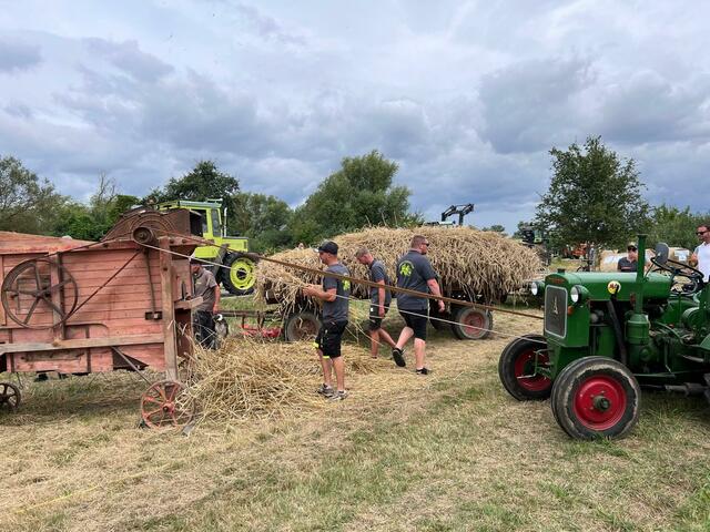 Historischer Mähdrescher  | Foto: Martina Nett
