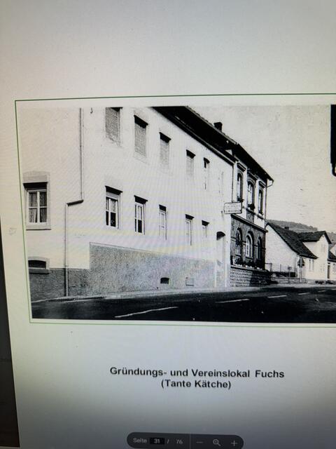 75 Jahre VfL Mannweiler-Cölln, Gründungs- und Vereinslokal Fuchs -Tante Kätche- | Foto: VFl/C. Betz