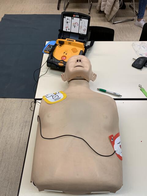 Defibrillator am Modell | Foto: Peter Krietemeyer