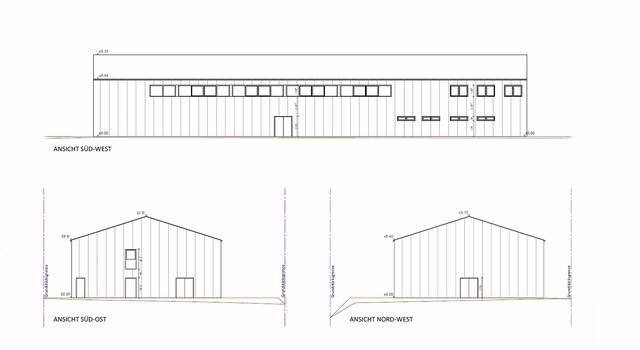 Die Din-Maße der Einfeldhalle betragen 15 mal 27 Meter. Das bedeutet, die reine Sportfläche ist 405 Quadratmeter groß. Das Gesamtgebäude hat eine Gesamtlänge von 50 und eine Breite von 17 Metern.  | Foto: Repro: Stegner / Pläne: TV Ramstein