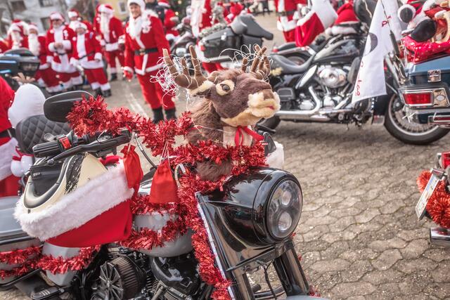 Die Harley Davidson Riding Santas aus der Südpfalz sind auch 2024 wieder unterwegs | Foto: Paul Needham