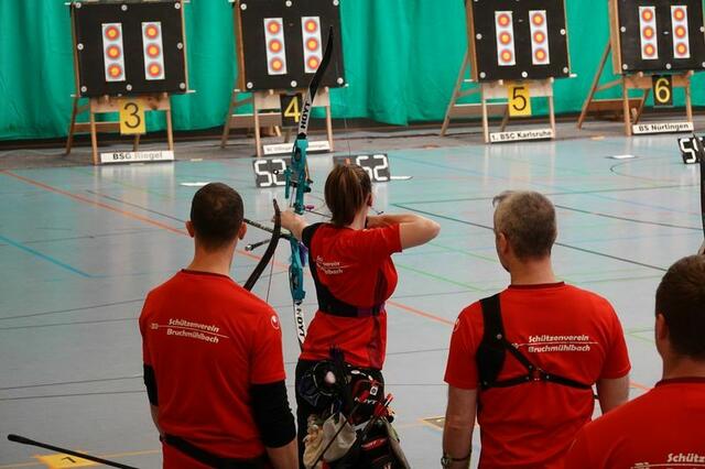 Erstes Match des Tages gegen Saarwellingen. Man trennte sich nach sehr guten Ringzahlen unentschieden. | Foto: Ann-Kathrin Bader