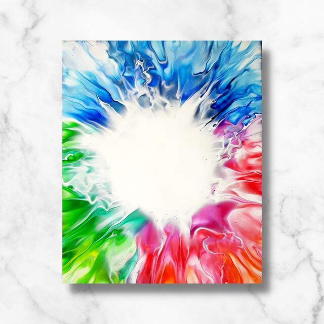 Titel: O Fortuna
Medium: Acrylic Pouring auf Leinwand (24x30cm)
Technik: Dutch Pour | Foto: Manuel Grümmer