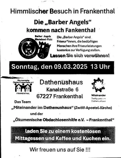 Einladung der Barber Angels für den 09.03.2025 im Dathenushaus Frankenthal | Foto: Fotos von Maiken Liefeith, bis auf die Kopien der Flyer, wo nur die Fotos von Maiken Liefeith gemacht wurden