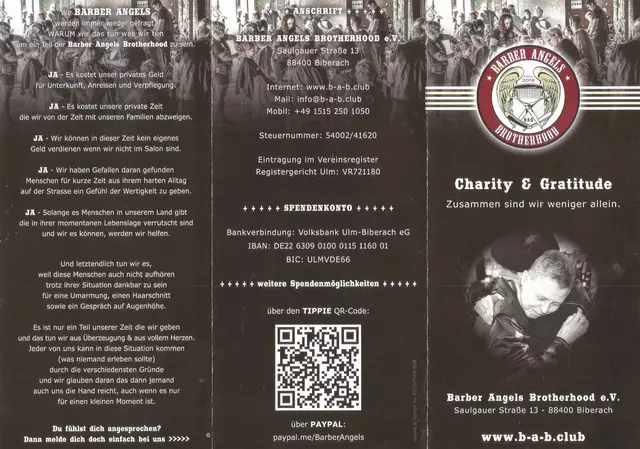 Flyer der Barber Angels Deutschland | Foto: Fotos von Maiken Liefeith, bis auf die Kopien der Flyer, wo nur die Fotos von Maiken Liefeith gemacht wurden