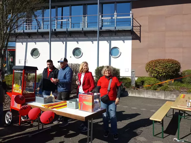 Und nicht nur Popcorn gab es vor der Kreissparkasse | Foto: Anja Stemler