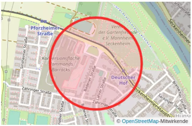 Bombenfund: Dieses Gebiet in Mannheim-Seckenheim soll gemieden werden | Foto: Stadt Mannheim