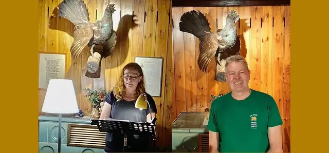 Funzelabend an Hexennacht mit Autorin Sigrid Sebald und dem Macher des Kabarett-Duos „Spitz &amp; Stumpf“ Bernhard Weller. | Foto: PWV Hambach