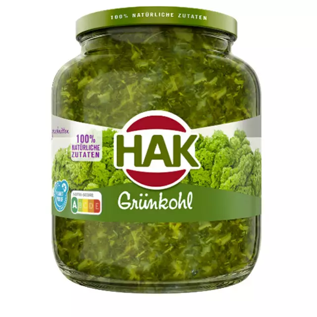 Die Gläser mit Grünkohl der angegebenen Chargen werden vorsorglich zurückgerufen. Sie könnten Gummistücke enthalten. | Foto: HAK-foodeko GmbH / HAK B.V.
