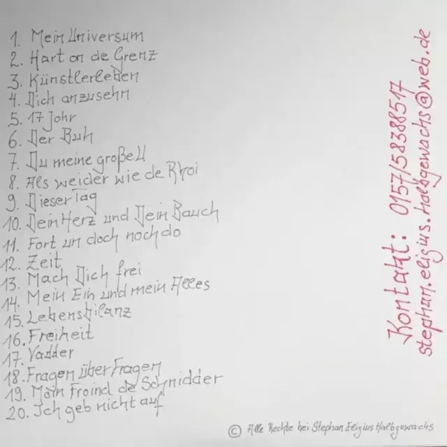 So liest sich sein Repertoire | Foto: Stephan Halbgewachs