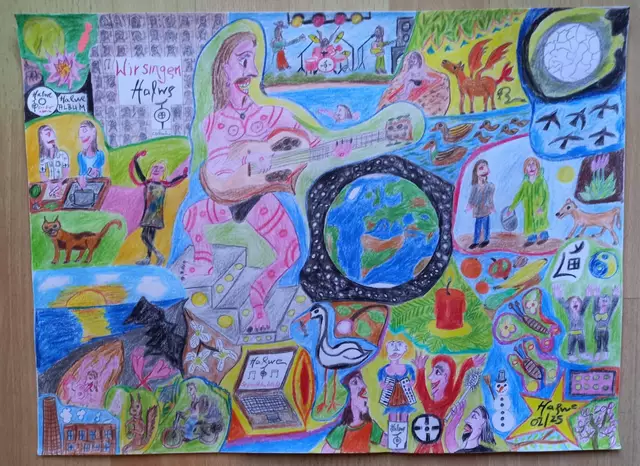 Eines seiner bunten Bilder | Foto: Stephan Halbgewachs