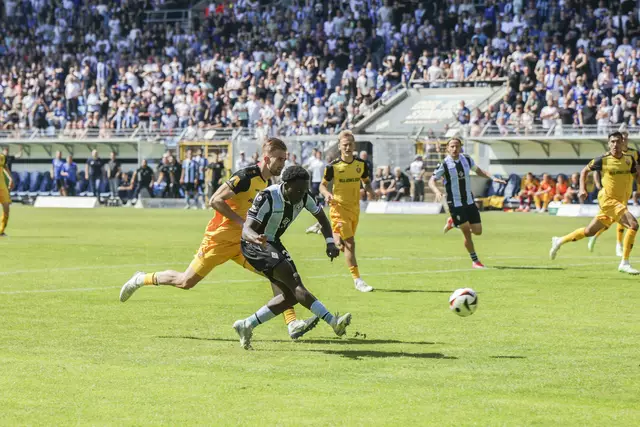 Kennedy Okpala erzielt das so wichtige 1:0 gegen die SG Dynamo Dresden.
| Foto: Adler/PIX-Sportfotos