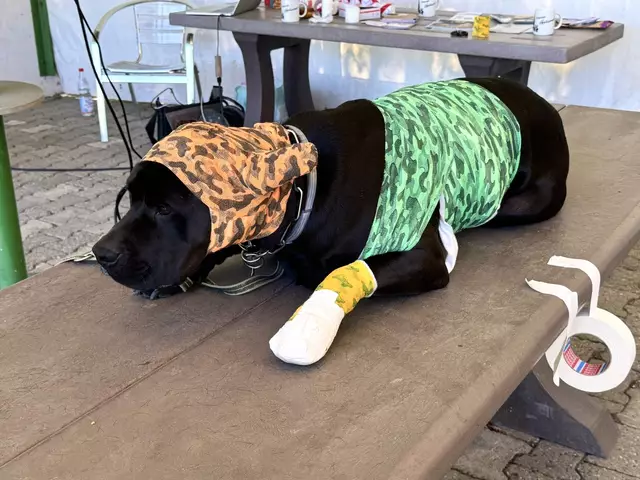 Geduldig lässt sich Loki „verarzten“. | Foto: Andreas Beck