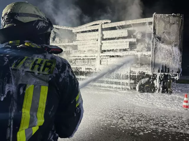 Lkw-Brand auf der A65  | Foto: Schäfer/Feuerwehr Kandel