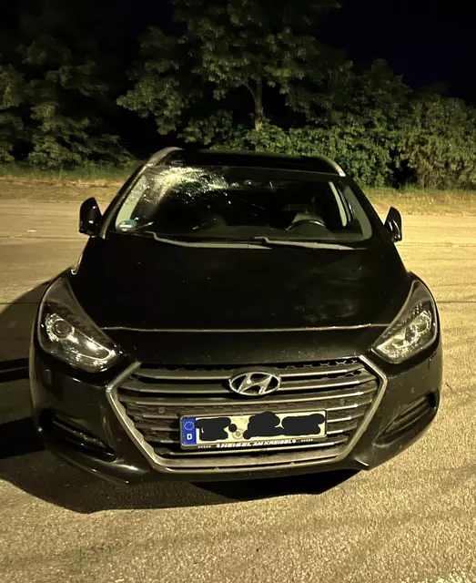 Die beschädigte Windschutzscheibe des Hyundai | Foto: Polizeiinspektion Pirmasens