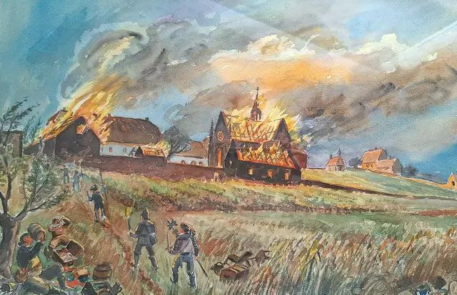 Foto: Sylvia Guntermann: Gemälde von Fritz Lederle (Heimatmaler aus Edenkoben) - Original im Museum für Weinbau und Stadtgeschichte