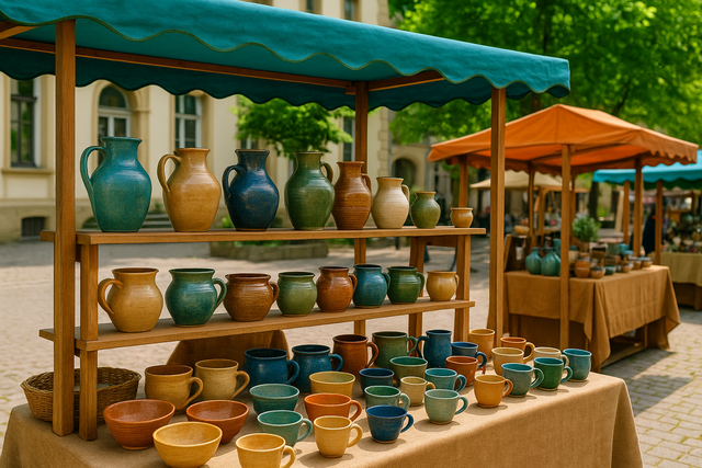 Keramik an einem Marktstand | Foto: Heike Schwitalla